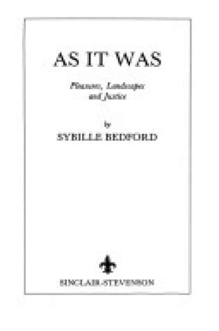 Cover of As it Was