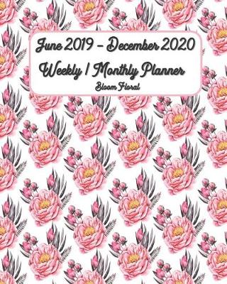 Book cover for June 2019 - December 2020 Bloom Floral Weekly / Monthly Planner 8x10