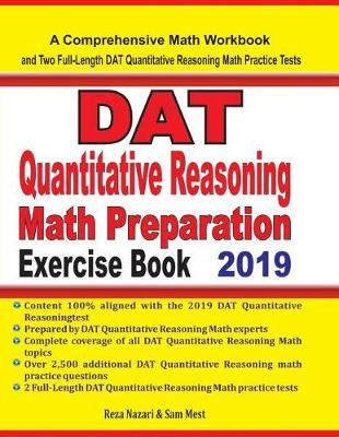 Book cover for DAT Quantitative Reasoning Math Preparation Exercise Book