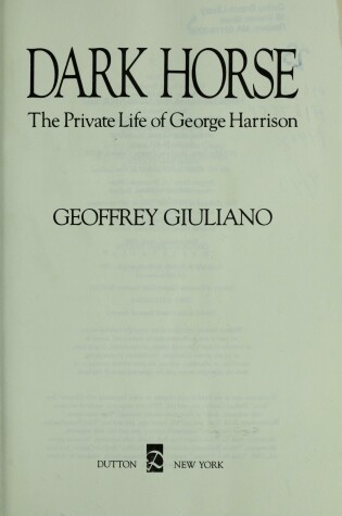 Cover of Giuliano Geoffrey : Dark Horse (Hbk)