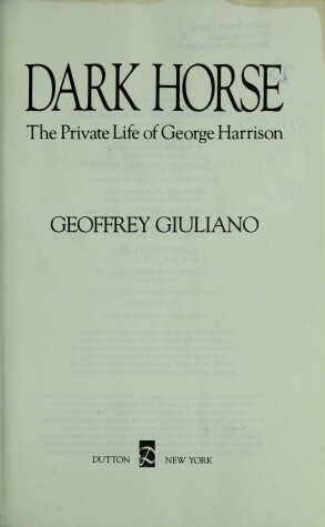 Book cover for Giuliano Geoffrey : Dark Horse (Hbk)