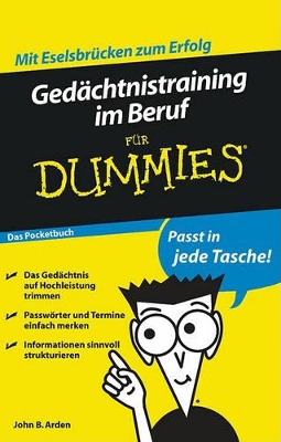 Book cover for Gedachtnistraining im Beruf fur Dummies Das Pocketbuch