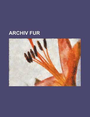 Book cover for Archiv Fur