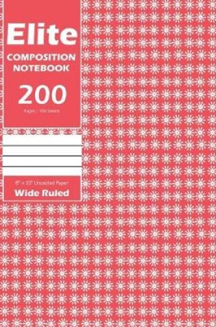 Cover of Elite Composition Notebook, Wide Ruled 8 x 10 Inch, Large 100 Sheet, Pink Cover