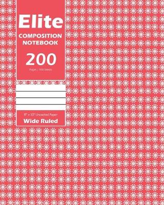 Book cover for Elite Composition Notebook, Wide Ruled 8 x 10 Inch, Large 100 Sheet, Pink Cover