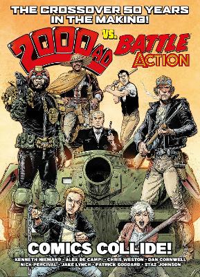 Book cover for 2000 AD Vs Battle Action: Comics Collide!