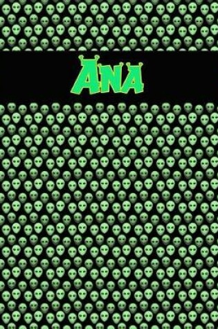 Cover of 120 Page Handwriting Practice Book with Green Alien Cover Ana