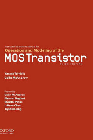 Cover of Instructor's Solution Manaul for Operation and Modeling of the Mo 3rd Ed