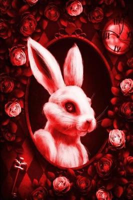 Cover of Alice in Wonderland Modern Journal - Outwards White Rabbit (Red)