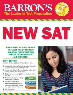 Book cover for Barron's New SAT, 28th Edition with CD-ROM