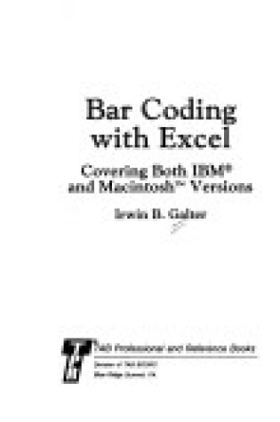 Cover of Bar Coding with EXCEL