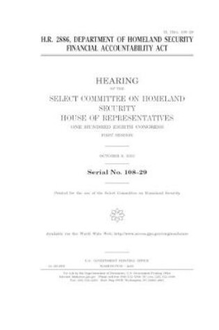 Cover of H.R. 2886, Department of Homeland Security Financial Accountability Act