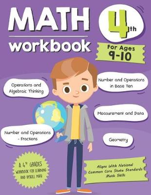 Book cover for Math Workbook Grade 4 (Ages 9-10)