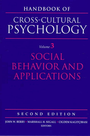 Cover of Handbook of Cross-Cultural Psychology
