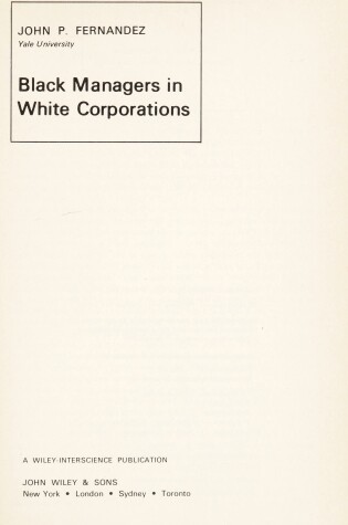 Cover of Black Managers in White Corporations