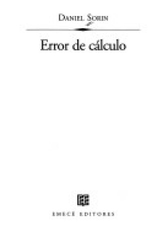 Cover of Error de Calculo