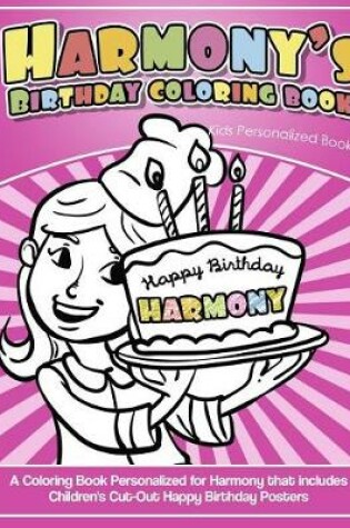 Cover of Harmony's Birthday Coloring Book Kids Personalized Books