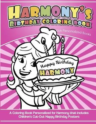 Book cover for Harmony's Birthday Coloring Book Kids Personalized Books