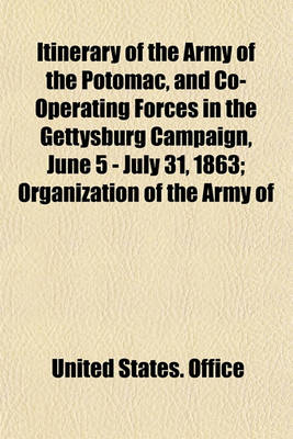 Book cover for Itinerary of the Army of the Potomac, and Co-Operating Forces in the Gettysburg Campaign, June 5 - July 31, 1863; Organization of the Army of