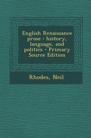 Cover of English Renaissance Prose