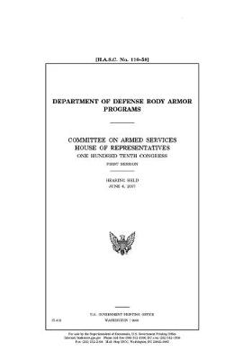 Book cover for Department of Defense body armor programs