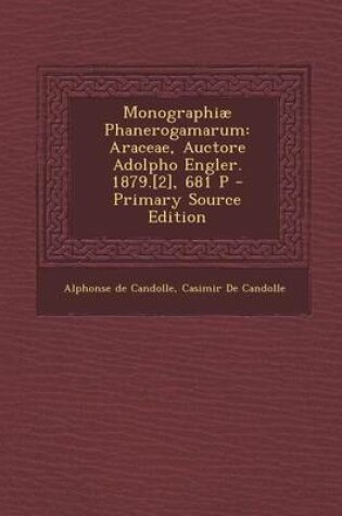 Cover of Monographiae Phanerogamarum