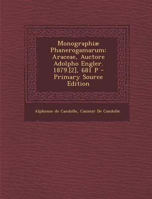 Book cover for Monographiae Phanerogamarum