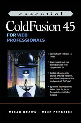 Book cover for Essential ColdFusion 4.5 for Web Professionals