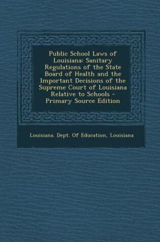 Cover of Public School Laws of Louisiana