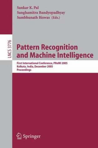 Cover of Pattern Recognition and Machine Intelligence