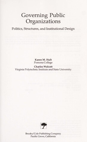 Book cover for Governing Public Organizations