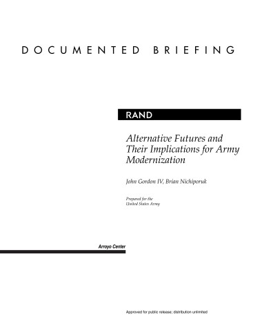 Book cover for Alternative Futures and Their Implications for Army Modernization