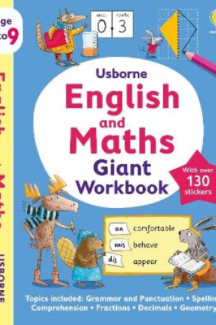 Cover of Usborne English and Maths Giant Workbook 8-9
