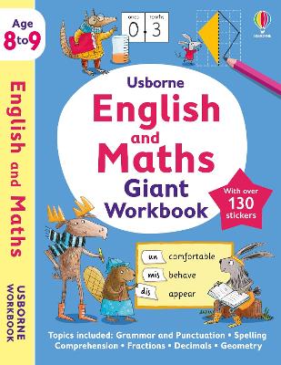 Cover of Usborne English and Maths Giant Workbook 8-9