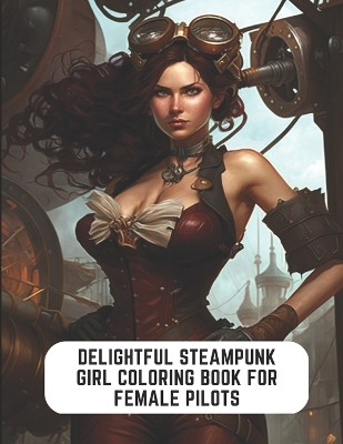 Book cover for Delightful Steampunk Girl Coloring Book for Female Pilots