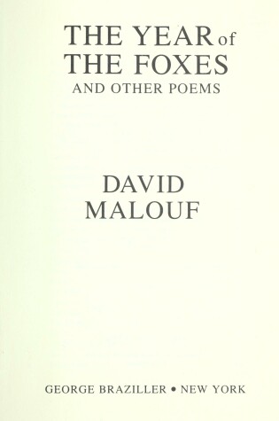 Cover of The Year of the Foxes and Other Poems