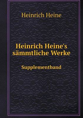 Book cover for Heinrich Heine's sämmtliche Werke Supplementband