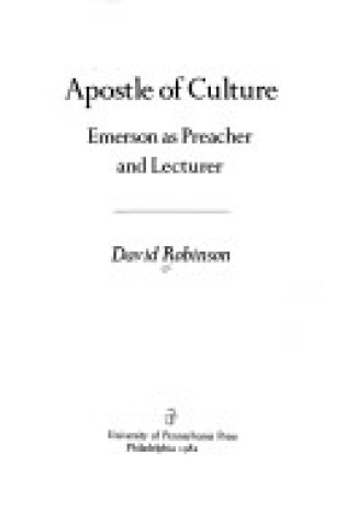 Cover of Apostle of Culture