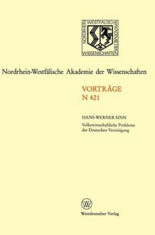 Cover of Volkswirtschaftliche Probleme der Deutschen Vereinigung