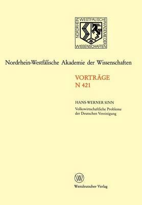 Book cover for Volkswirtschaftliche Probleme der Deutschen Vereinigung