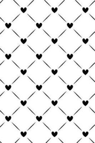 Cover of Journal Notebook Black Quilted Hearts Pattern 1
