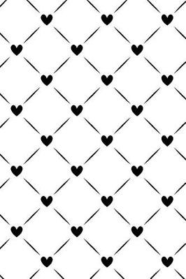 Cover of Journal Notebook Black Quilted Hearts Pattern 1