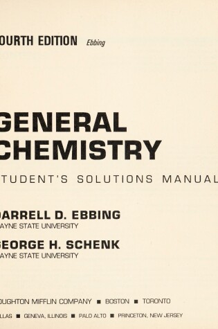 Cover of General Chemistry 4e Student Sol Manancm