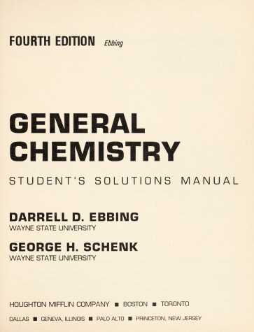 Book cover for General Chemistry 4e Student Sol Manancm