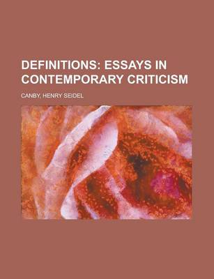 Book cover for Definitions; Essays in Contemporary Criticism