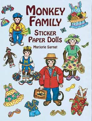 Book cover for Monkey Family Sticker Paper Dolls
