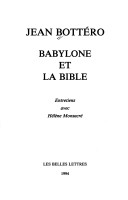 Cover of Babylone Et La Bible Entretien Avec H. Monsacre