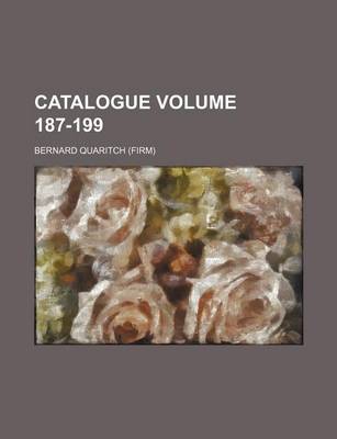 Book cover for Catalogue Volume 187-199