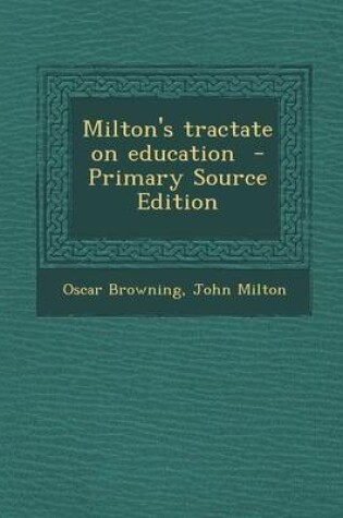 Cover of Milton's Tractate on Education