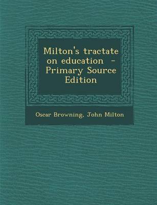 Book cover for Milton's Tractate on Education